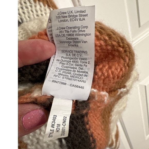 Madewell Striped V-Neck Balloon‎ Sleeve Sweater XXL Cropped - Picture 6 of 9